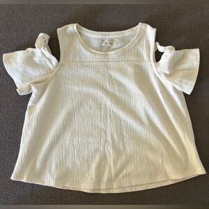 Madewell White Cold Shoulder Top